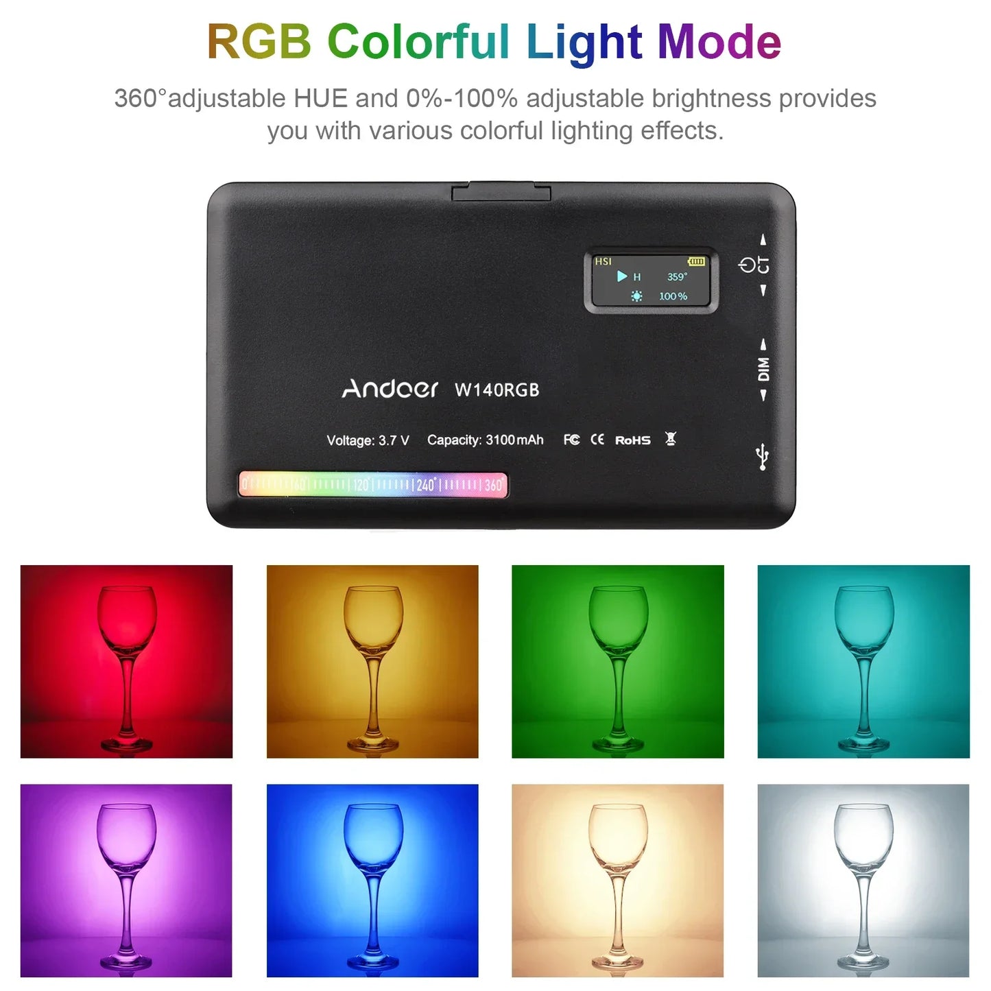 LED Video Light 2500-9000K for Vlog Live Streaming - Frogfinds
