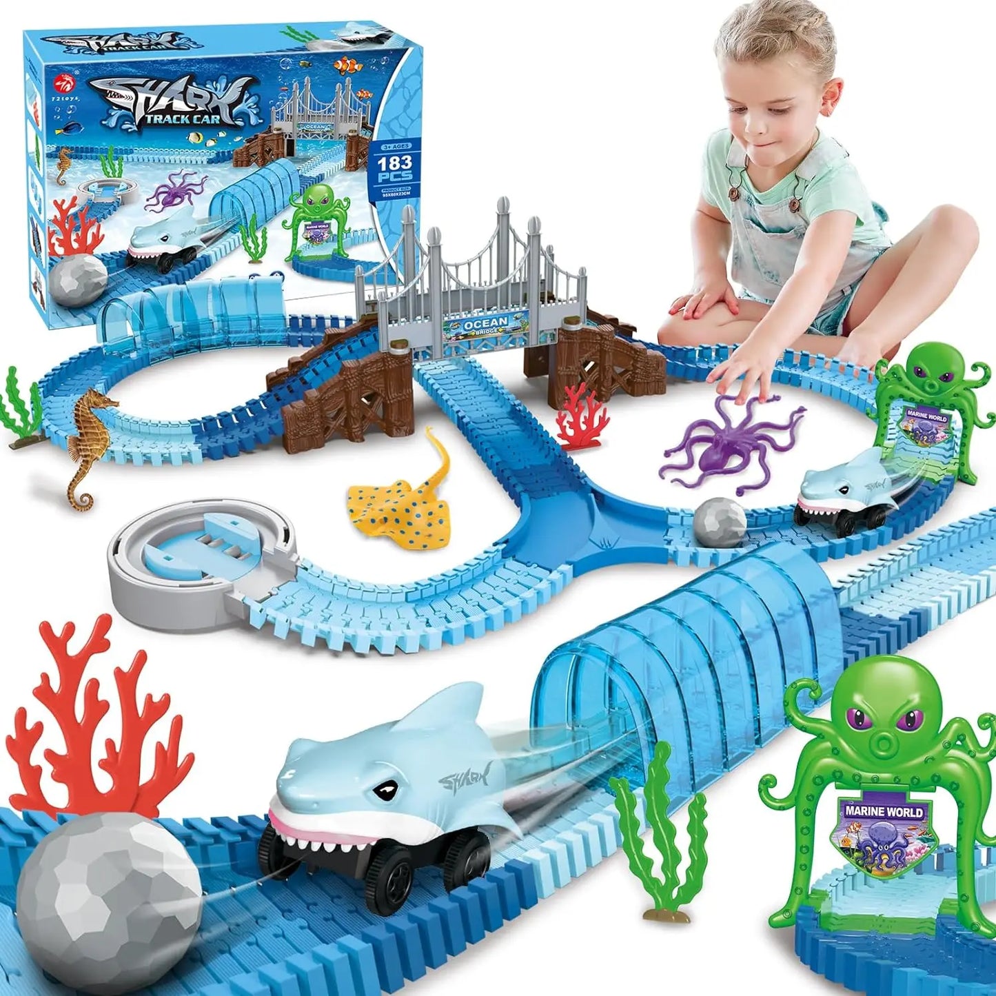 Shark Race Car Track Toy - Frogfinds