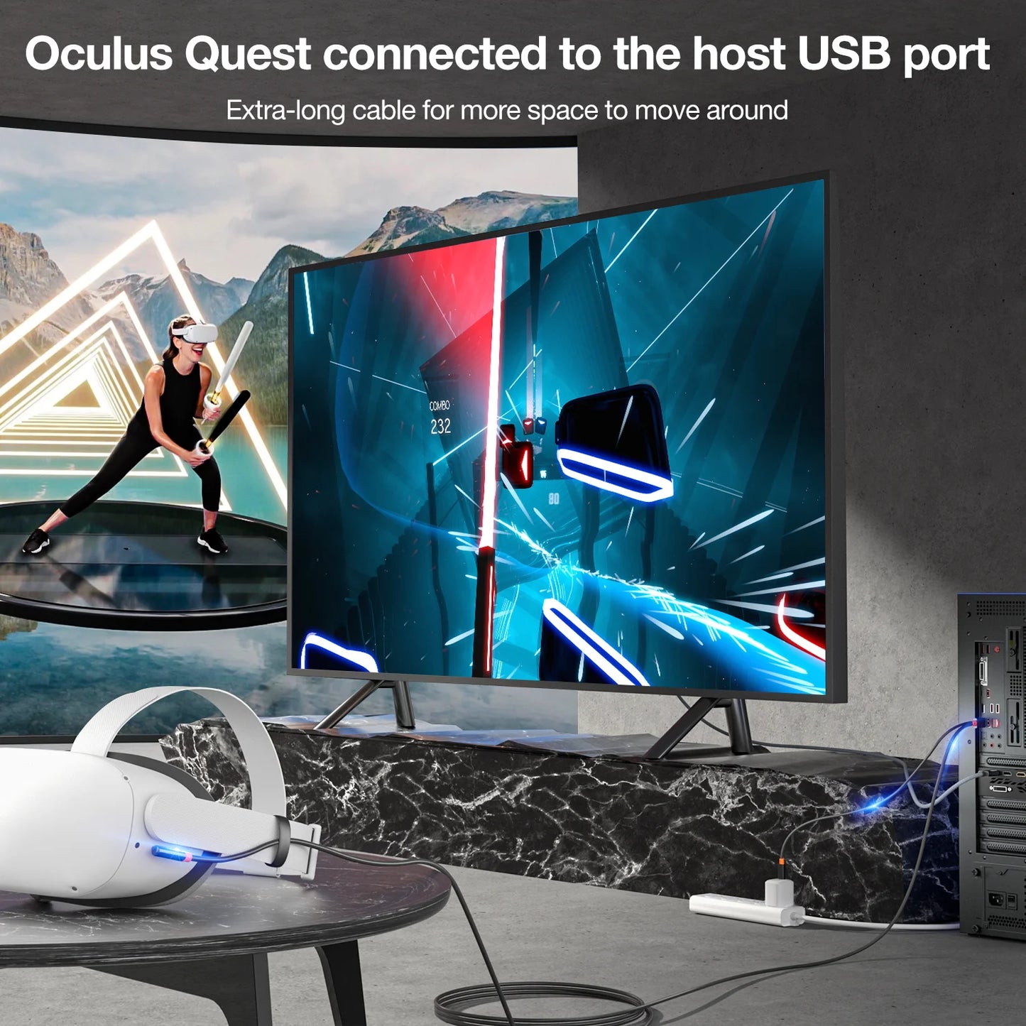 Type-C Charging Cable for VR - Frogfinds