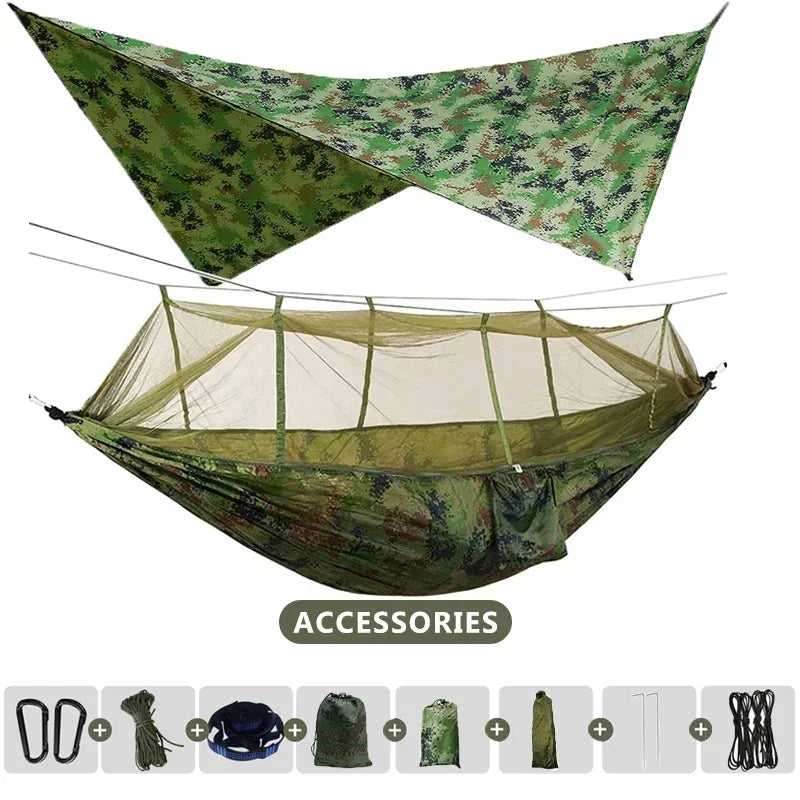 Camping Hammock with mosquito net and tarp - Frogfinds