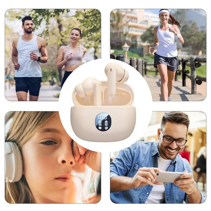 Noise Cancelling Wireless Earbuds with LED Display - Frogfinds