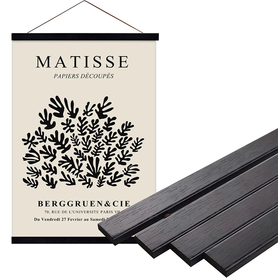 Teak wood print poster hanger frame - Frogfinds