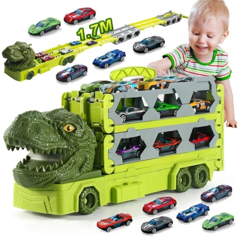 Dinosaur Truck with 6 Cars - Frogfinds