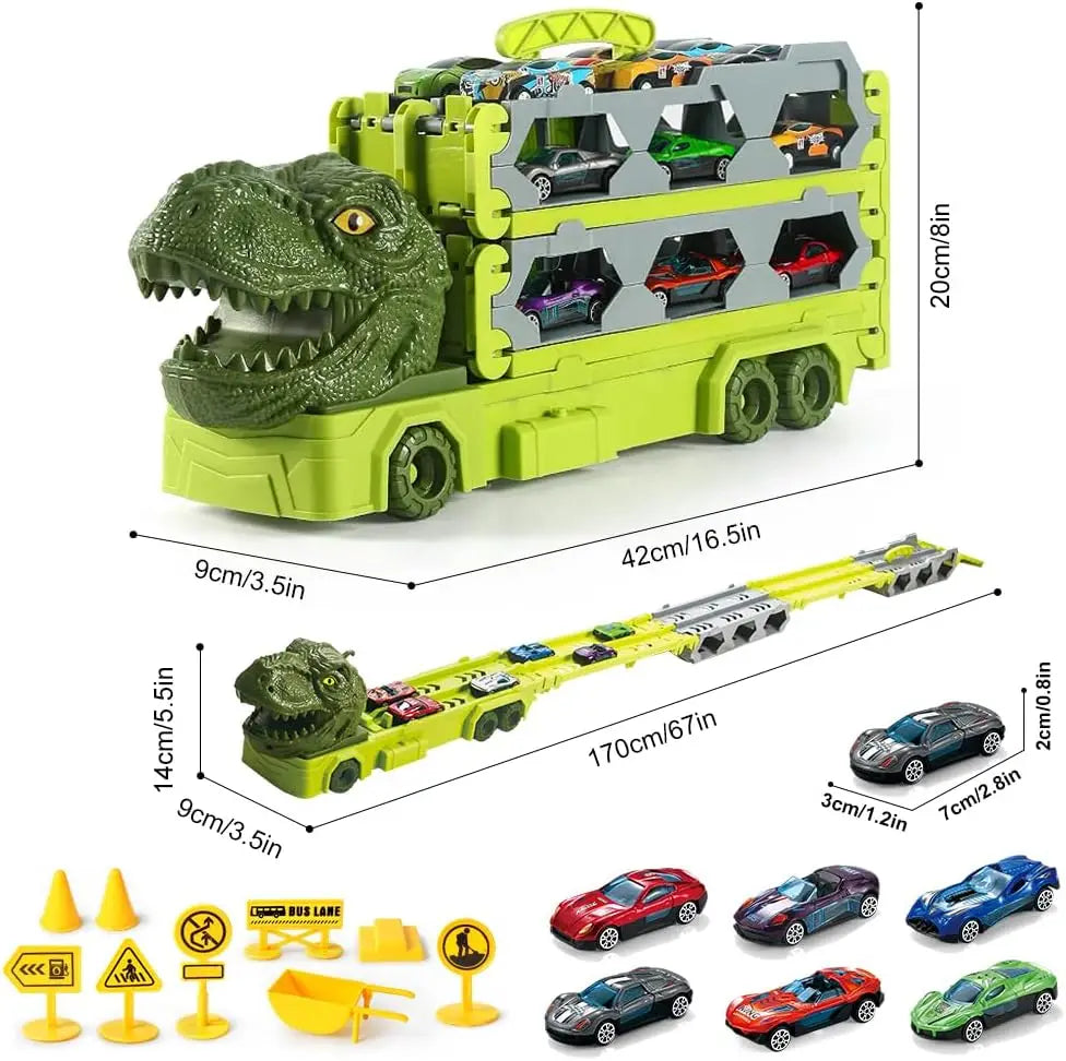 Dinosaur Truck with 6 Cars - Frogfinds