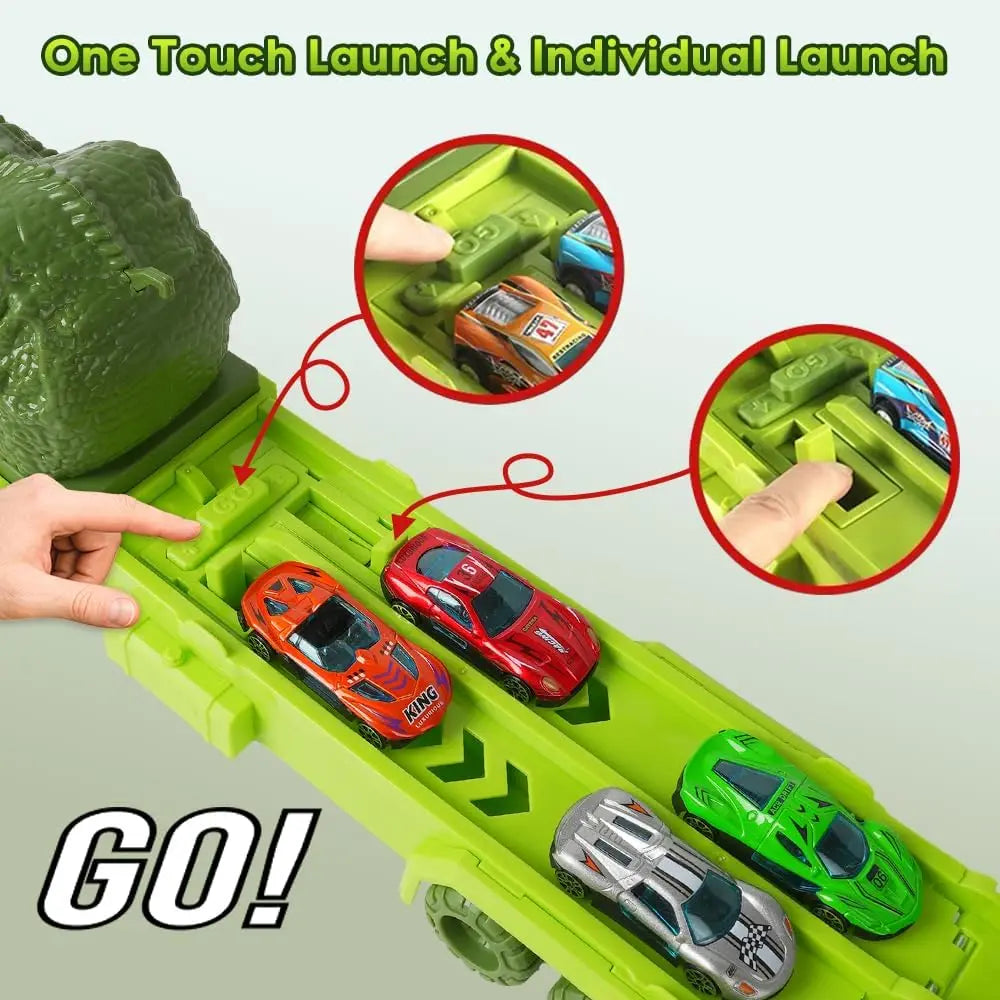 Dinosaur Truck with 6 Cars - Frogfinds