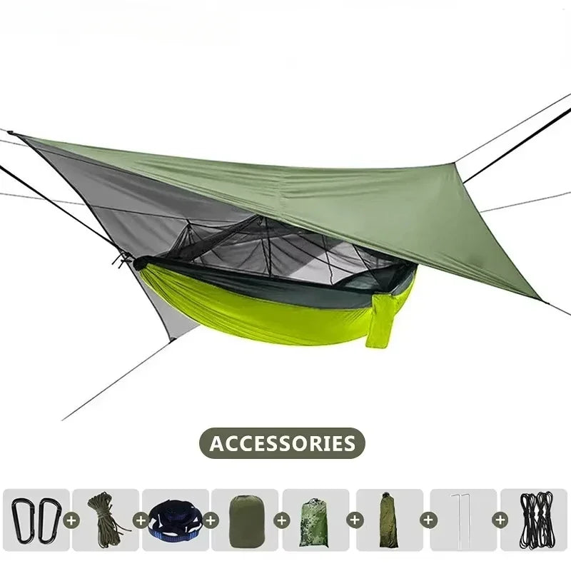 Camping Hammock with mosquito net and tarp - Frogfinds