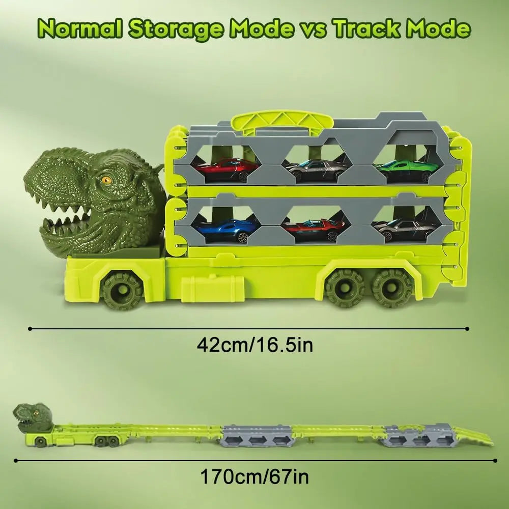 Dinosaur Truck with 6 Cars - Frogfinds