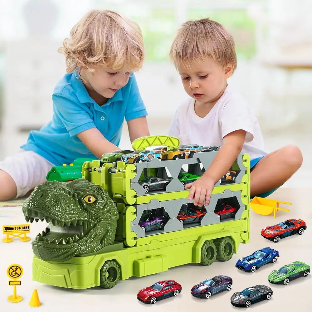 Dinosaur Truck with 6 Cars - Frogfinds