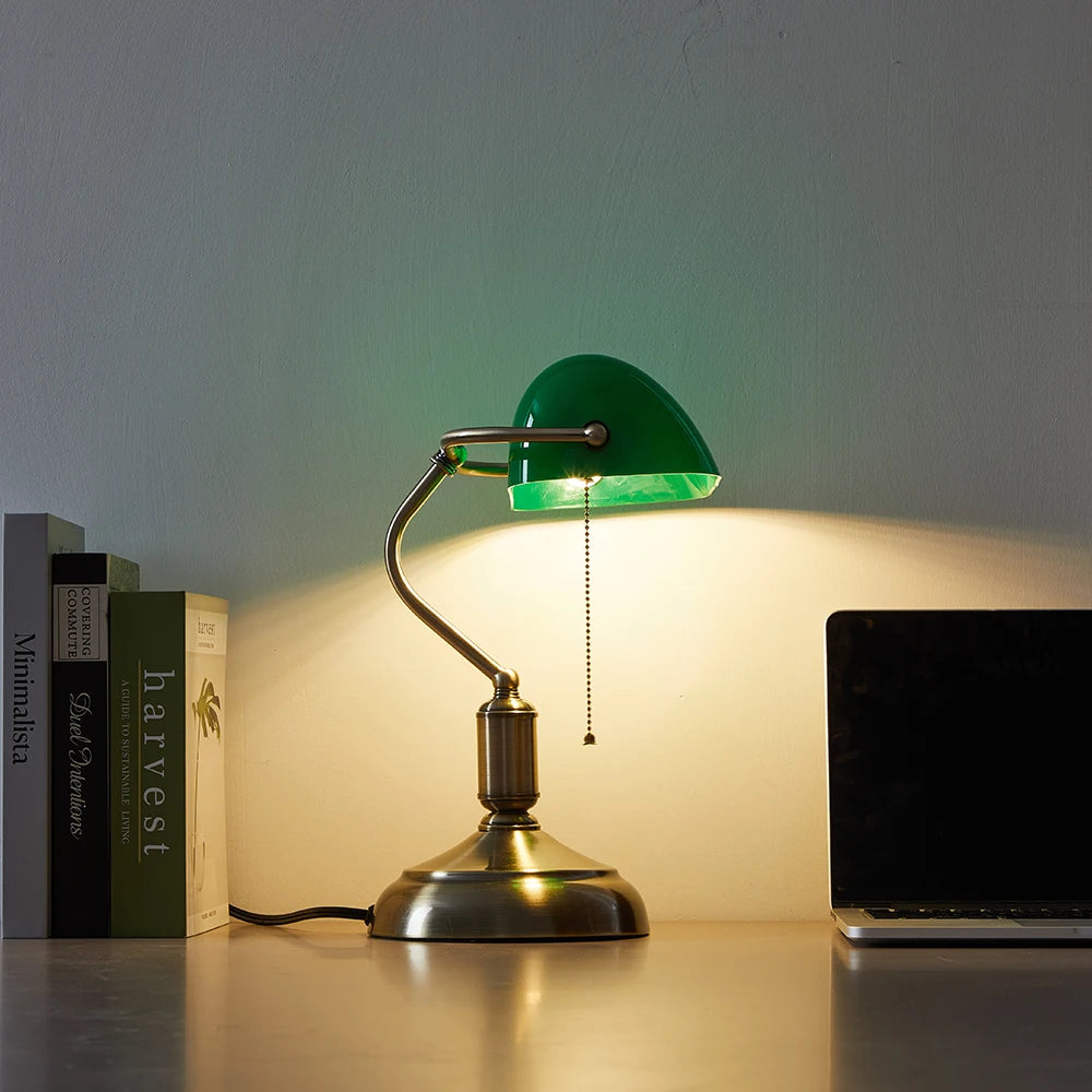 Classic Green Bankers Desk Lamp - Frogfinds
