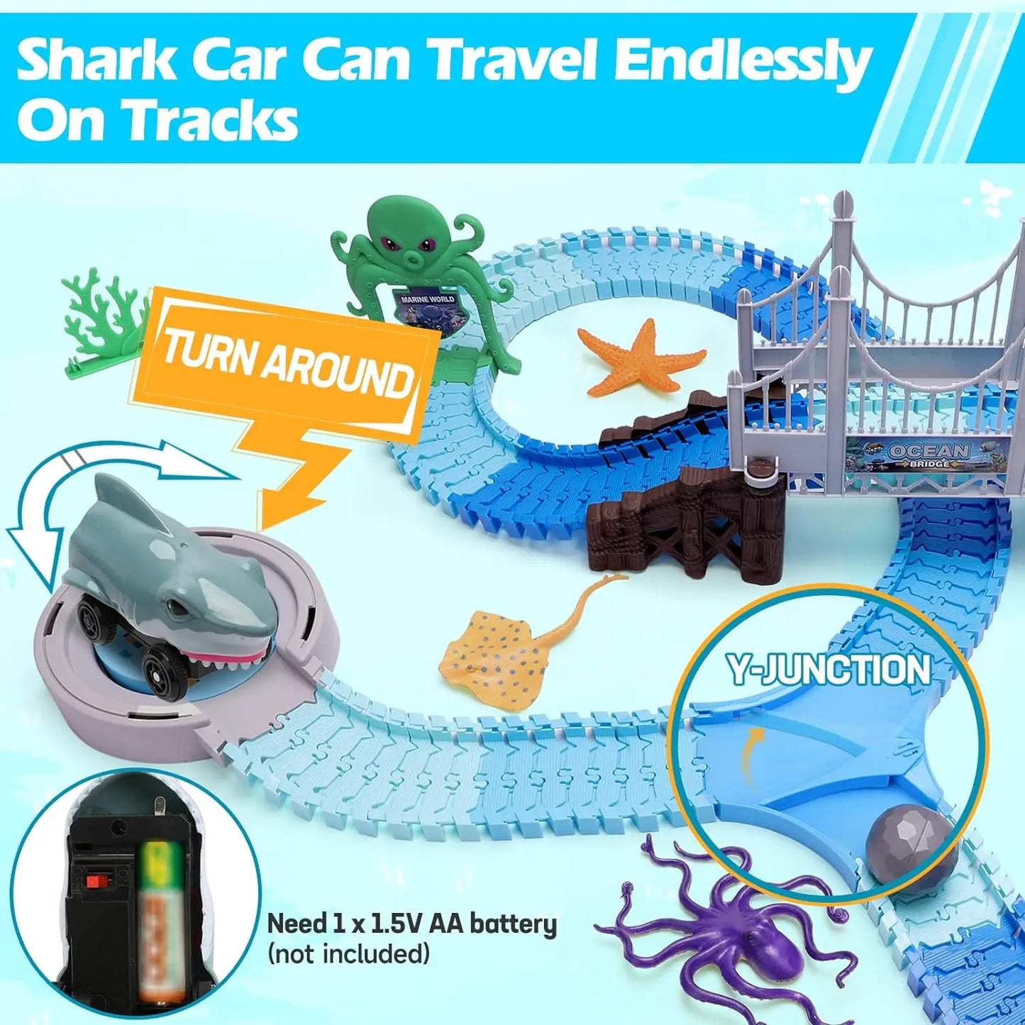 Shark Race Car Track Toy - Frogfinds