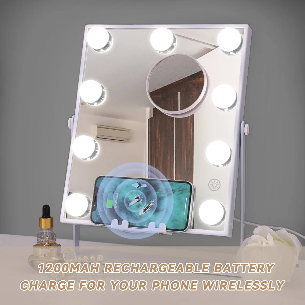 Bluetooth Lighted Vanity Mirror with Wireless Charging - Frogfinds