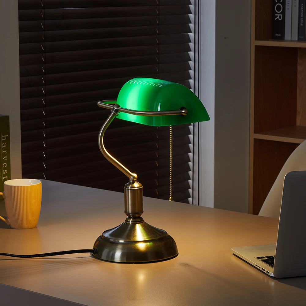 Classic Green Bankers Desk Lamp - Frogfinds