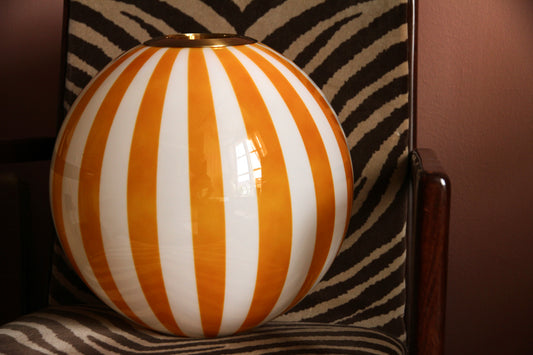 Round vintage Murano-style swirl ceiling lamp with striped glass